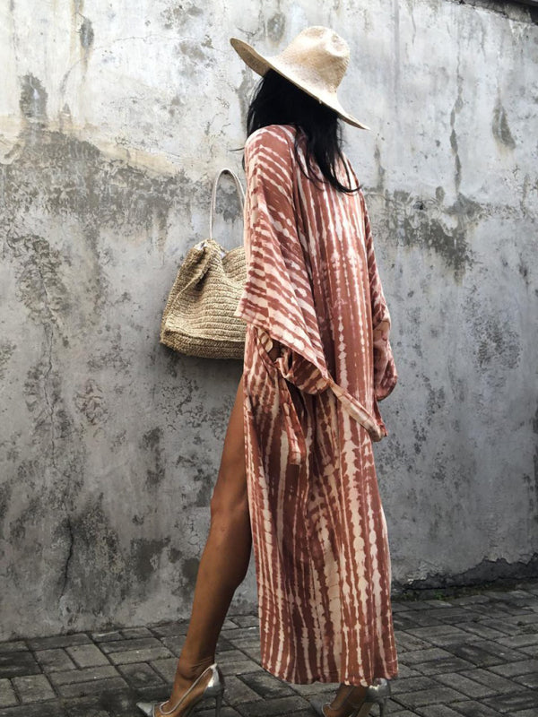 Lichtgewicht Strandkimono met Tie-Dye Print voor Zomerse Stijl – Aino - Glamorix