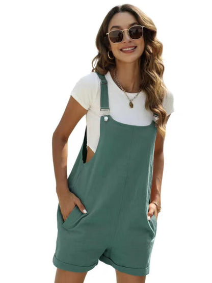 Modieus short tuinpak met verstelbare bretels – ARIONA - Glamorix