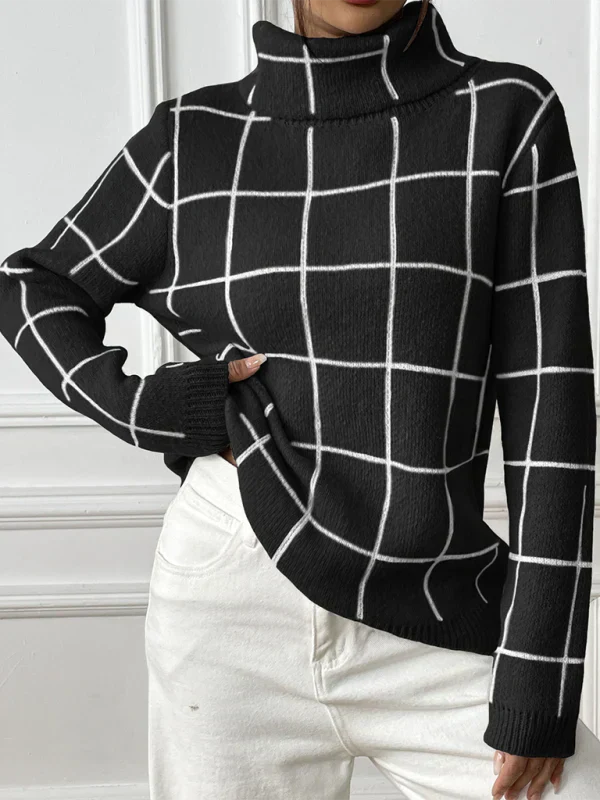 WARMGRACE - Damespullover met Hoge Kraag voor Herfst en Winter