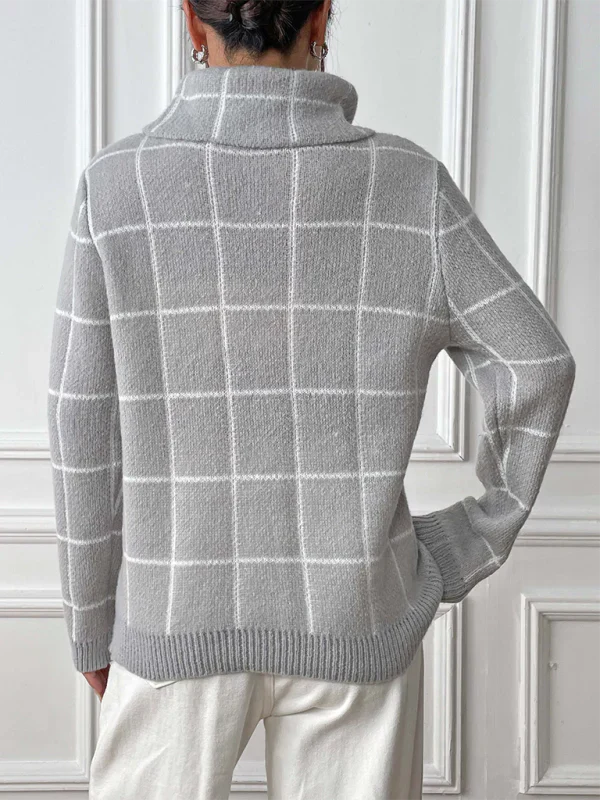 WARMGRACE - Damespullover met Hoge Kraag voor Herfst en Winter