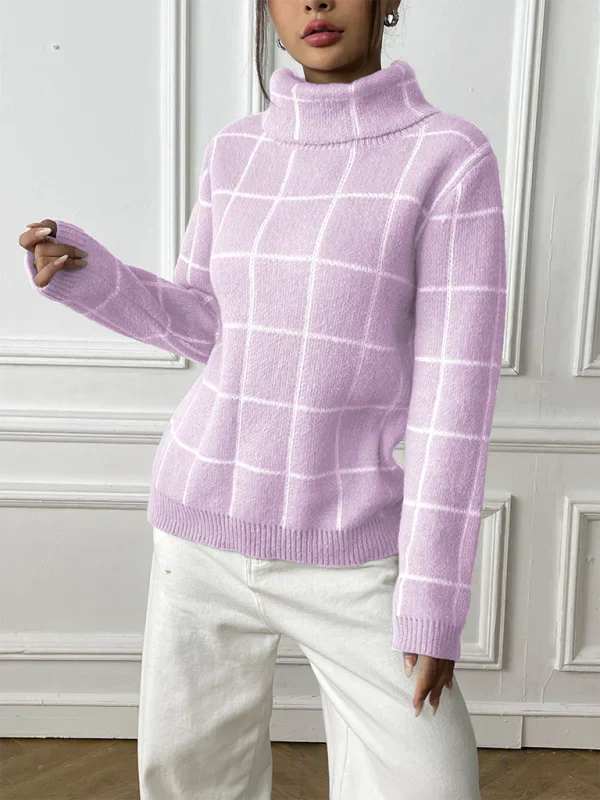 WARMGRACE - Damespullover met Hoge Kraag voor Herfst en Winter