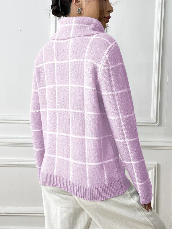WARMGRACE - Damespullover met Hoge Kraag voor Herfst en Winter