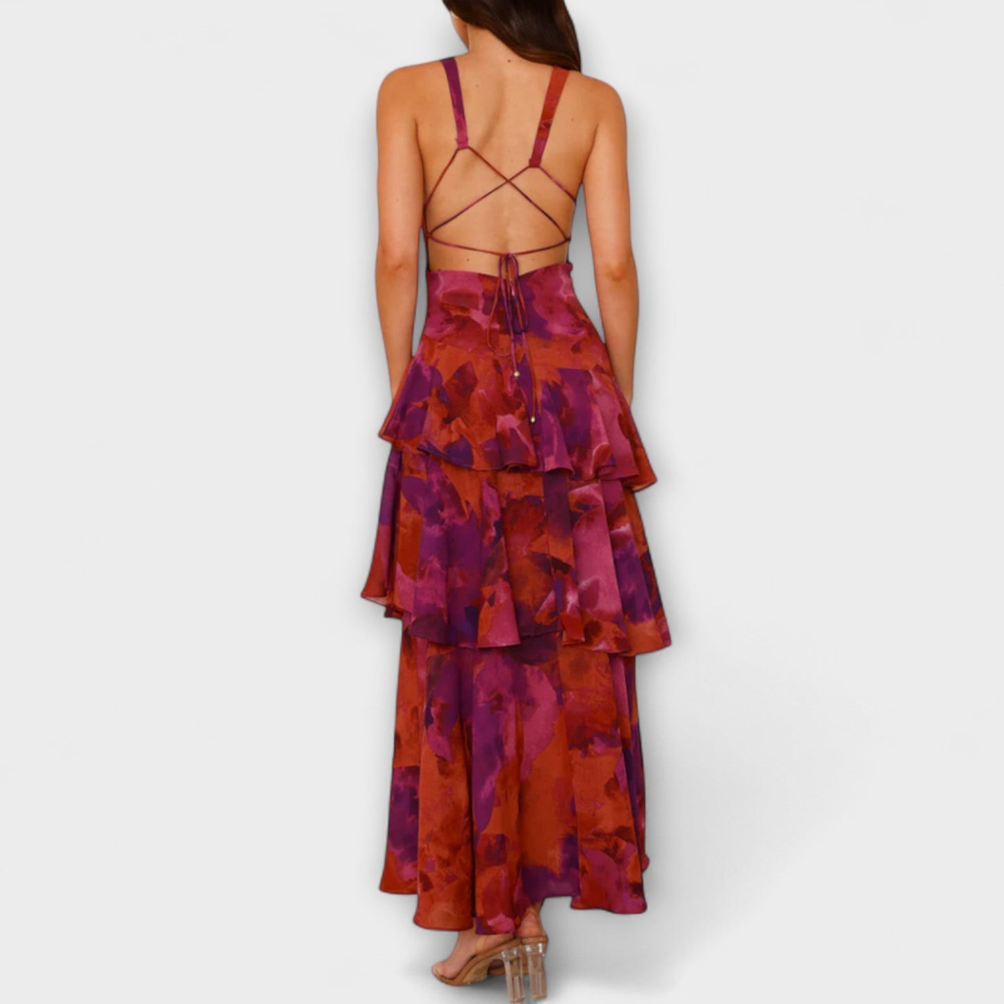 Zomerse dames maxi-jurk met diepe V-hals – ALENIA - Glamorix