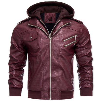 MAVERICK – Leren herenjack met capuchon voor een stoere en veelzijdige look