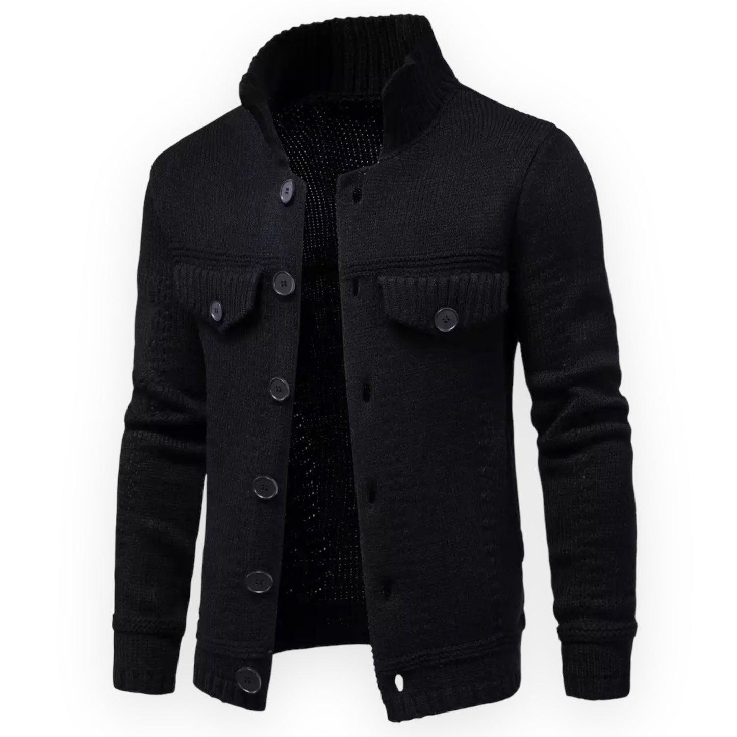 AXEL – Dik gebreid jack met knoopsluiting voor ultieme warmte en stijl