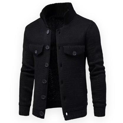 AXEL – Dik gebreid jack met knoopsluiting voor ultieme warmte en stijl