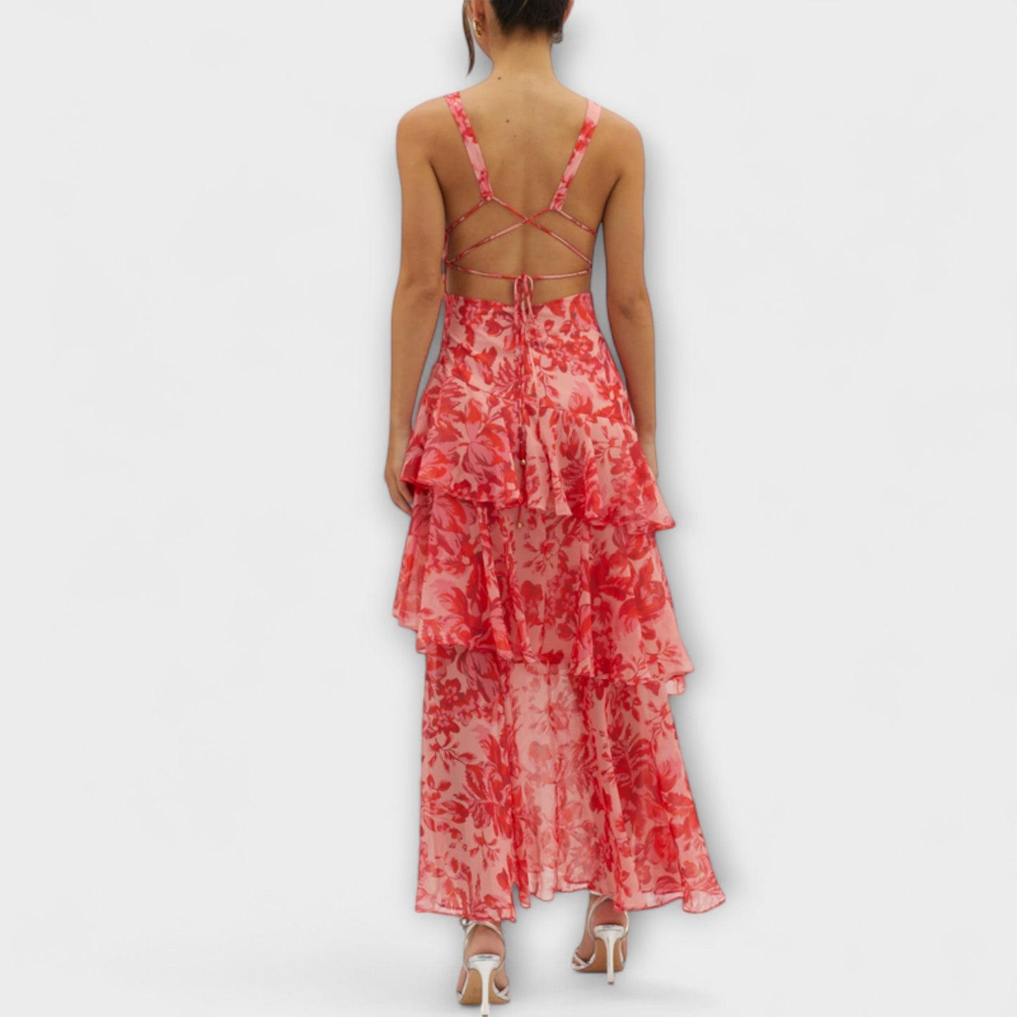 Zomerse dames maxi-jurk met diepe V-hals – ALENIA - Glamorix