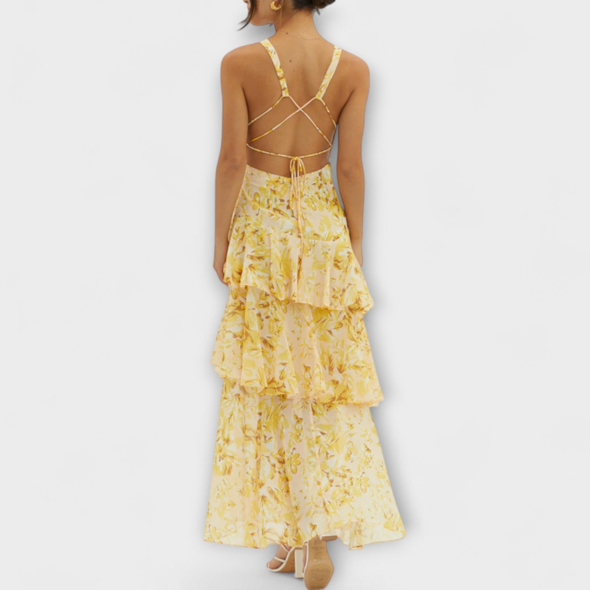 Zomerse dames maxi-jurk met diepe V-hals – ALENIA - Glamorix