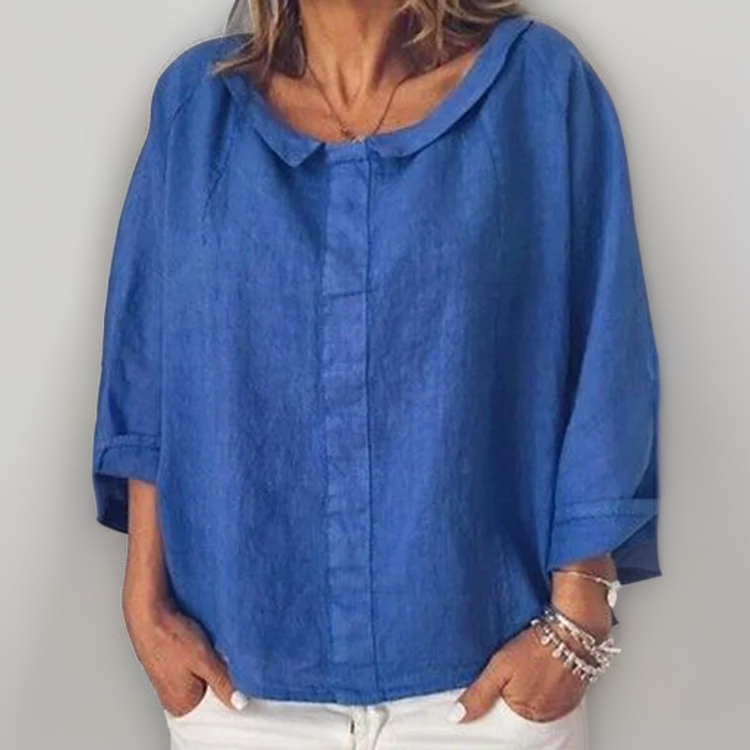 Luchtig losvallend dames T-shirt met V-hals – Aurelienne Top - Glamorix