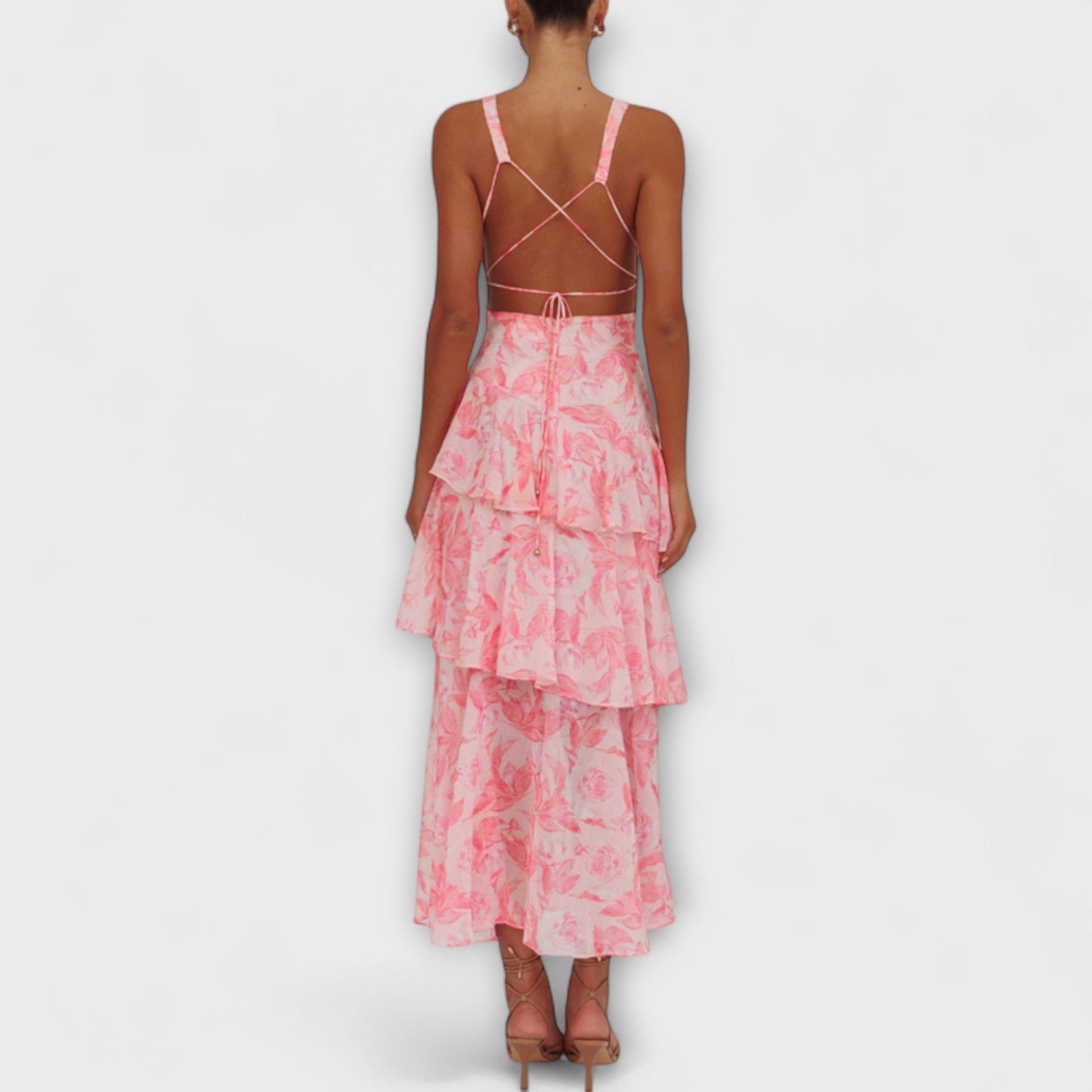 Zomerse dames maxi-jurk met diepe V-hals – ALENIA - Glamorix