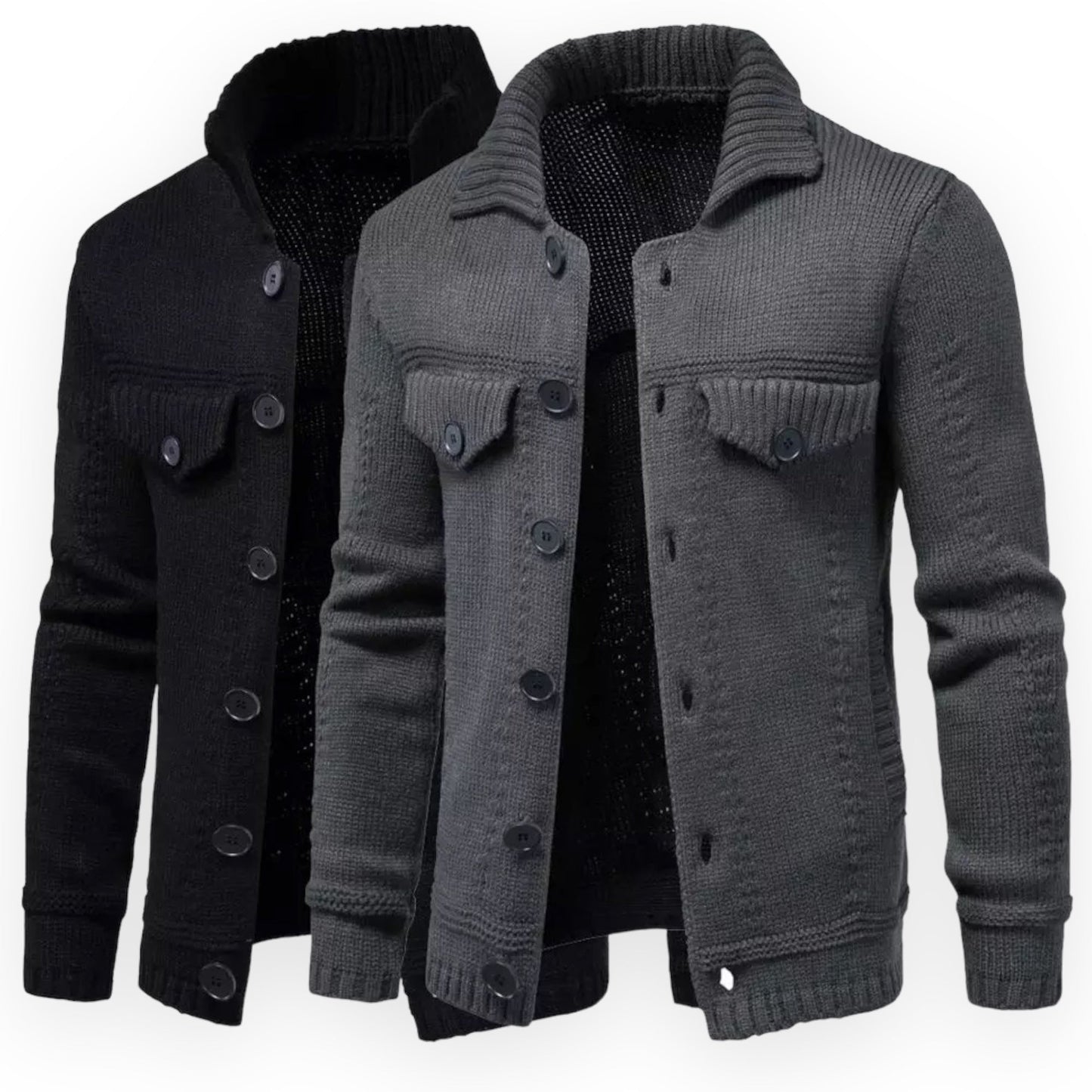 AXEL – Dik gebreid jack met knoopsluiting voor ultieme warmte en stijl