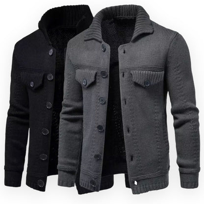 AXEL – Dik gebreid jack met knoopsluiting voor ultieme warmte en stijl