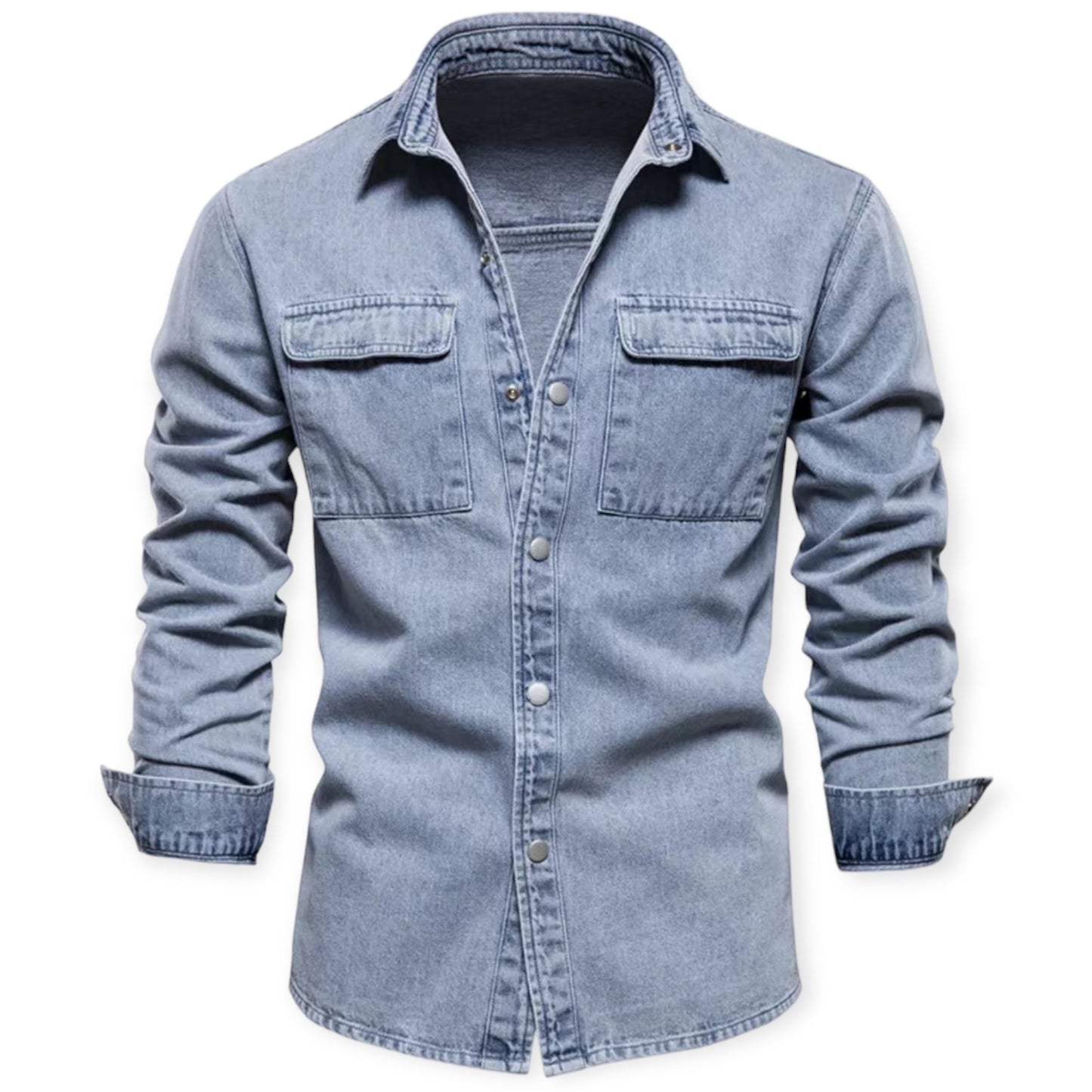 RANGER - Klassiek denim overhemd met knoopsluiting