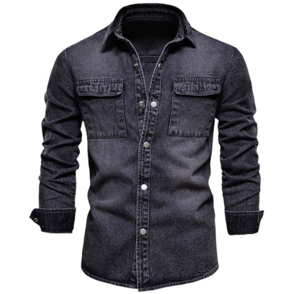 RANGER - Klassiek denim overhemd met knoopsluiting
