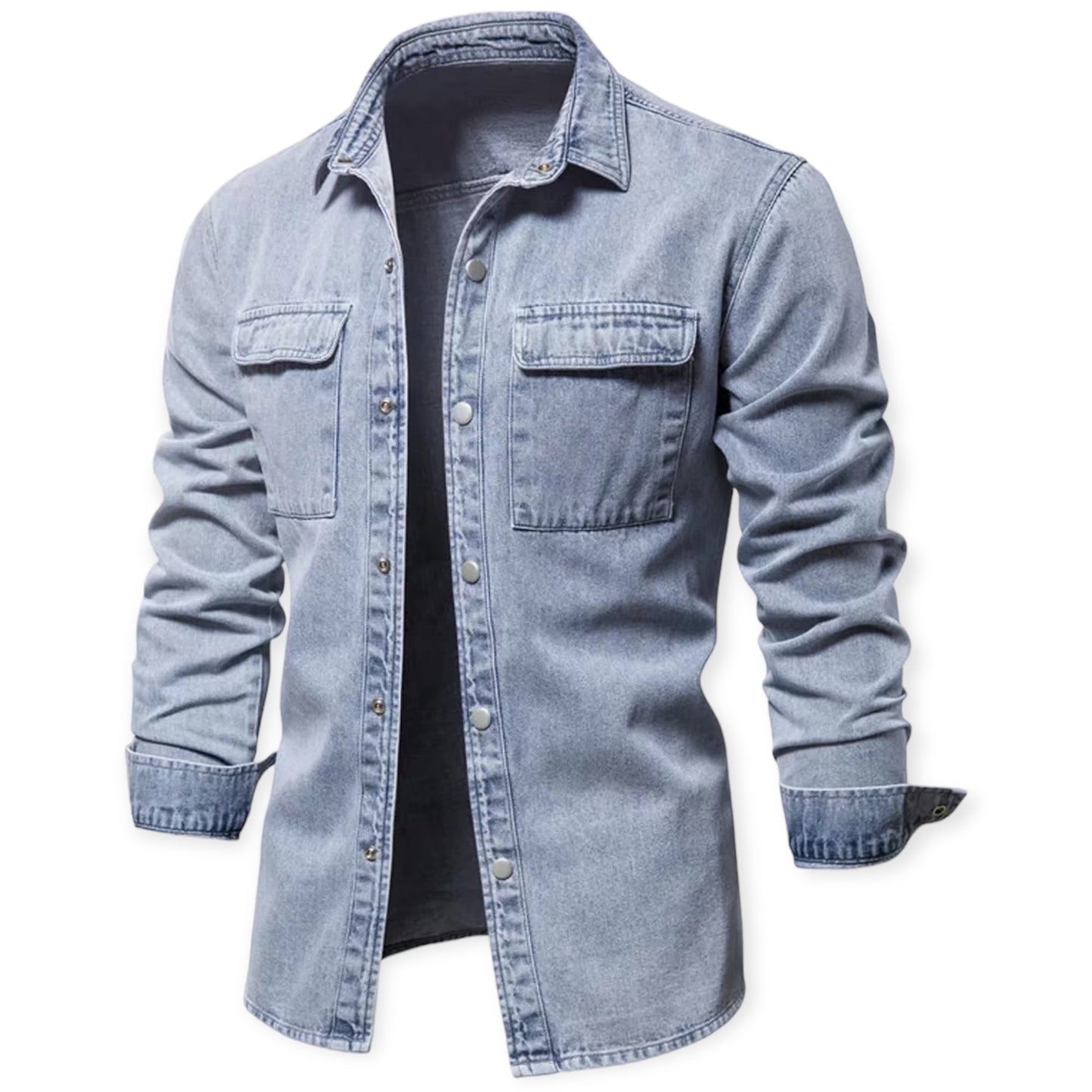 RANGER - Klassiek denim overhemd met knoopsluiting