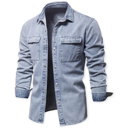 RANGER - Klassiek denim overhemd met knoopsluiting