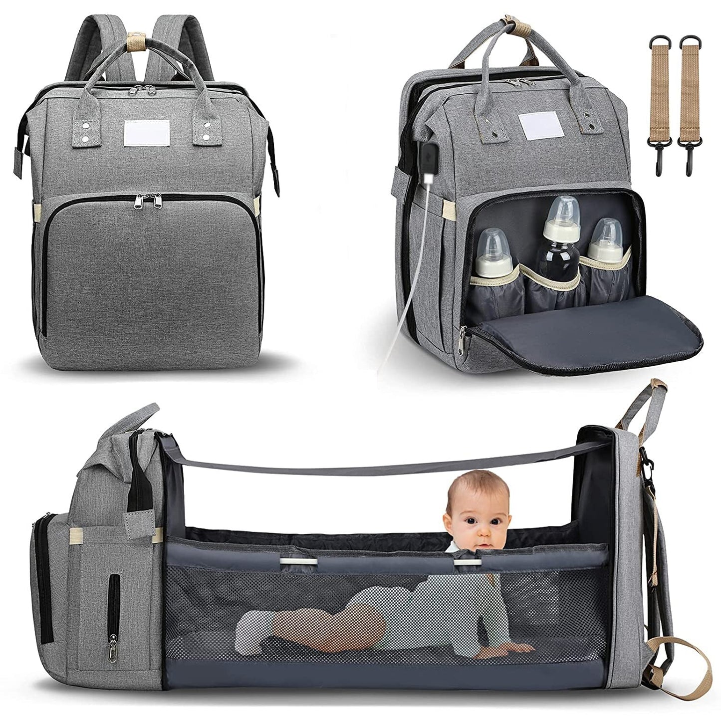 Multifunctionele luierrugzak met uitklapbaar babynest – NOMI NESTPACK - Glamorix