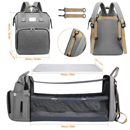 Multifunctionele luierrugzak met uitklapbaar babynest – NOMI NESTPACK - Glamorix