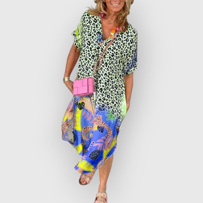 Zwierige dames midi-jurk met relaxte pasvorm – BRENAYA - Glamorix