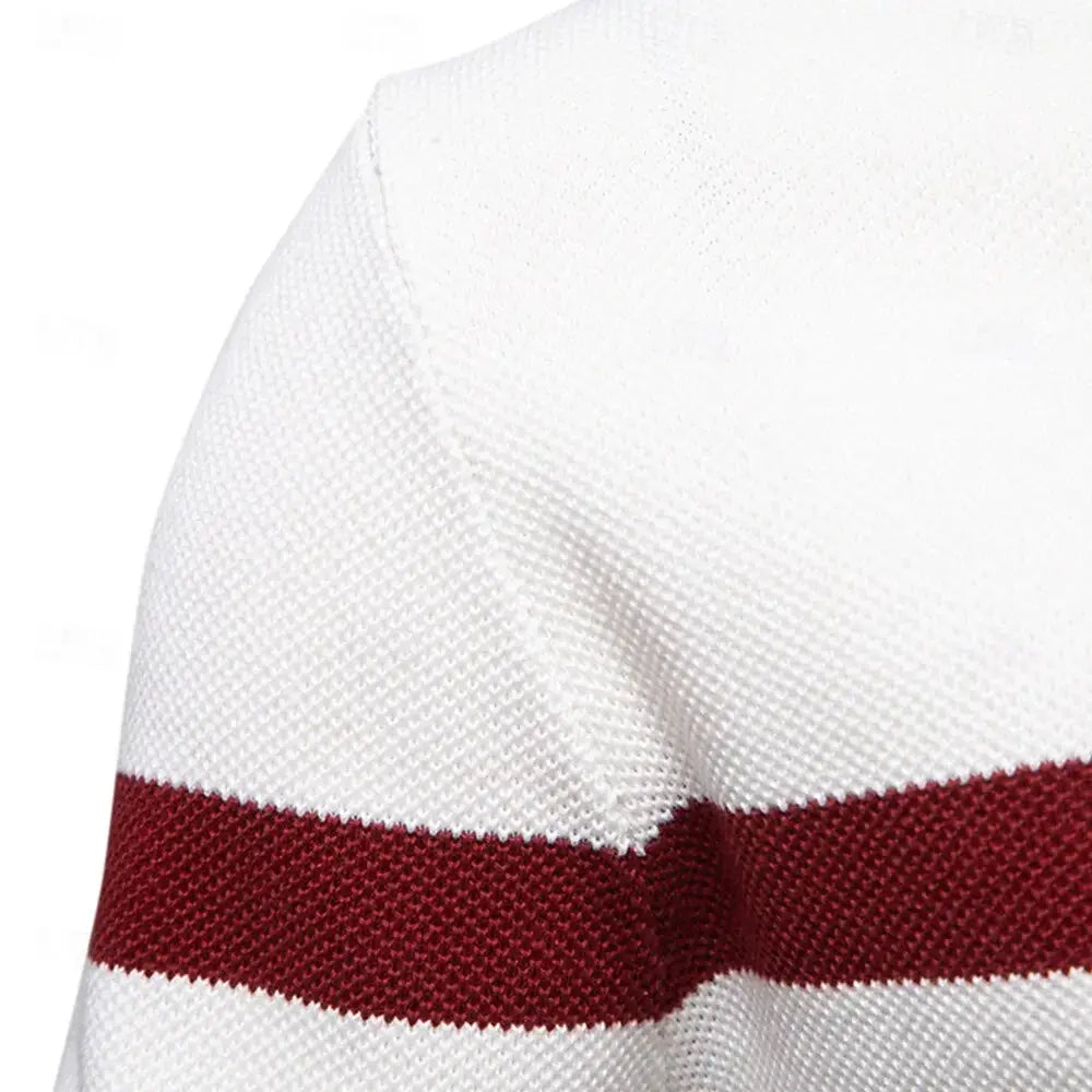 NIKO – Herenpullover met colorblock en kwart ritssluiting