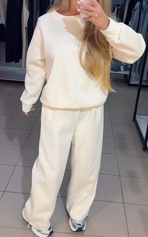 LUXE - Sprankelende casual lounge set met pailletten details