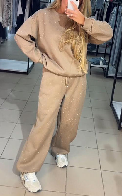 LUXE - Sprankelende casual lounge set met pailletten details