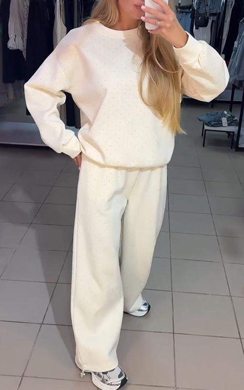 LUXE - Sprankelende casual lounge set met pailletten details