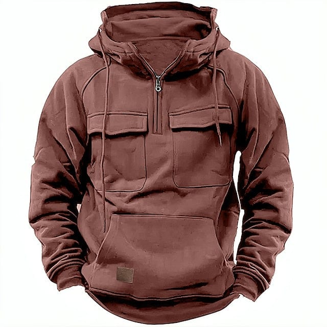 RYDER - Tactical herenhoodie met zakken en half-zip