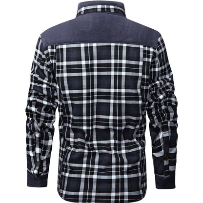 HARRIS - Herenjas met rustieke geruite knoopsluiting en corduroy accenten