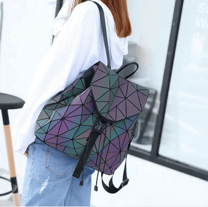 Stijlvolle reflecterende damesrugzak met holografisch effect – LumoraGlow - Glamorix