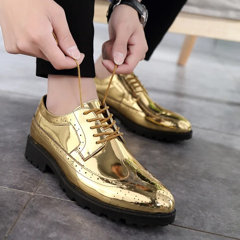 AURELIO - Heren schoenen met metallic afwerking voor een gedurfde look