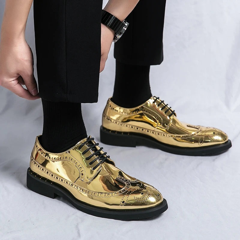 AURELIO - Heren schoenen met metallic afwerking voor een gedurfde look