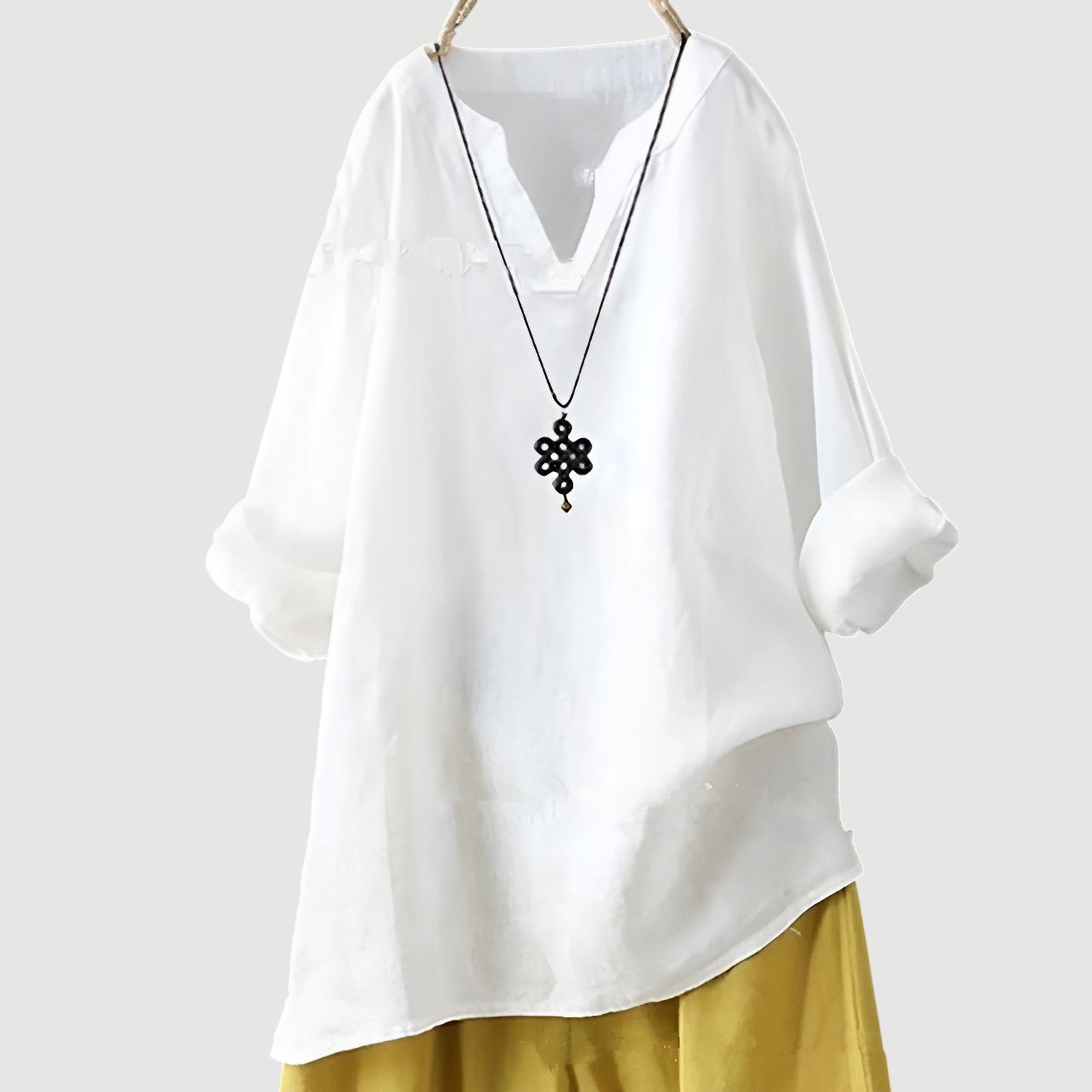 Luchtige dames tuniek met V-hals en relaxte pasvorm – NAYELI BREEZE - Glamorix