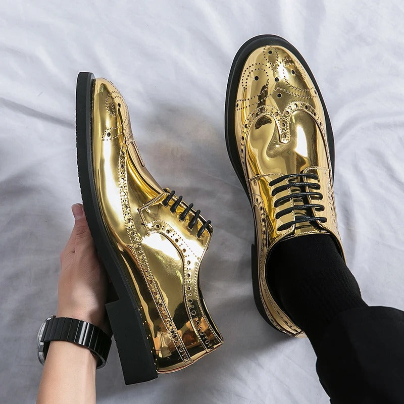 AURELIO - Heren schoenen met metallic afwerking voor een gedurfde look