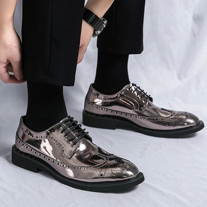 AURELIO - Heren schoenen met metallic afwerking voor een gedurfde look