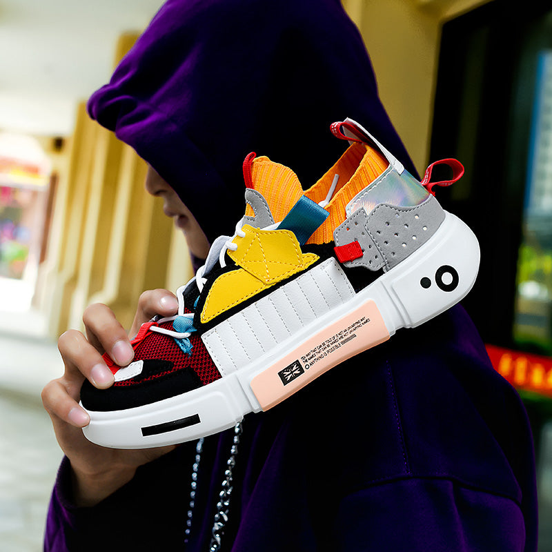 Fashion heren sneakers met futuristisch design en dikke zool – NOVARO X1 - Glamorix