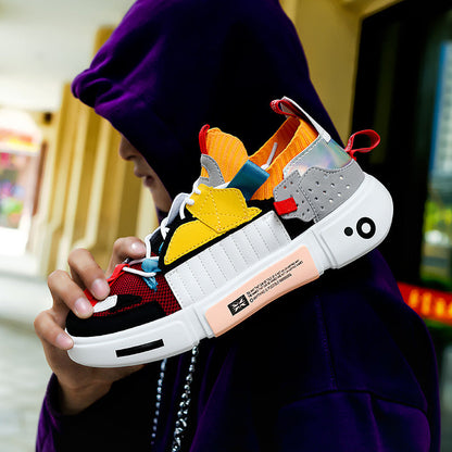 Fashion heren sneakers met futuristisch design en dikke zool – NOVARO X1 - Glamorix