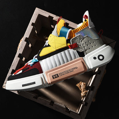 Fashion heren sneakers met futuristisch design en dikke zool – NOVARO X1 - Glamorix