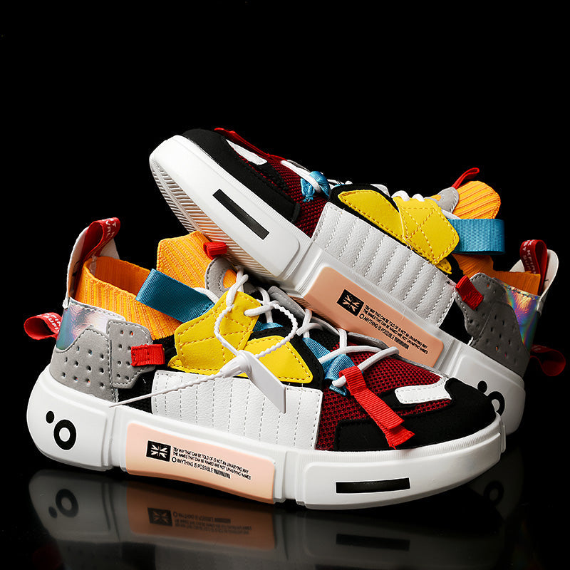 Fashion heren sneakers met futuristisch design en dikke zool – NOVARO X1 - Glamorix