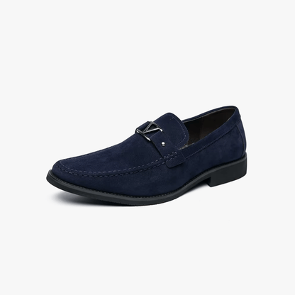 Heren loafers met hoekige belijning en metalen gesp – VARELLO EDGE - Glamorix