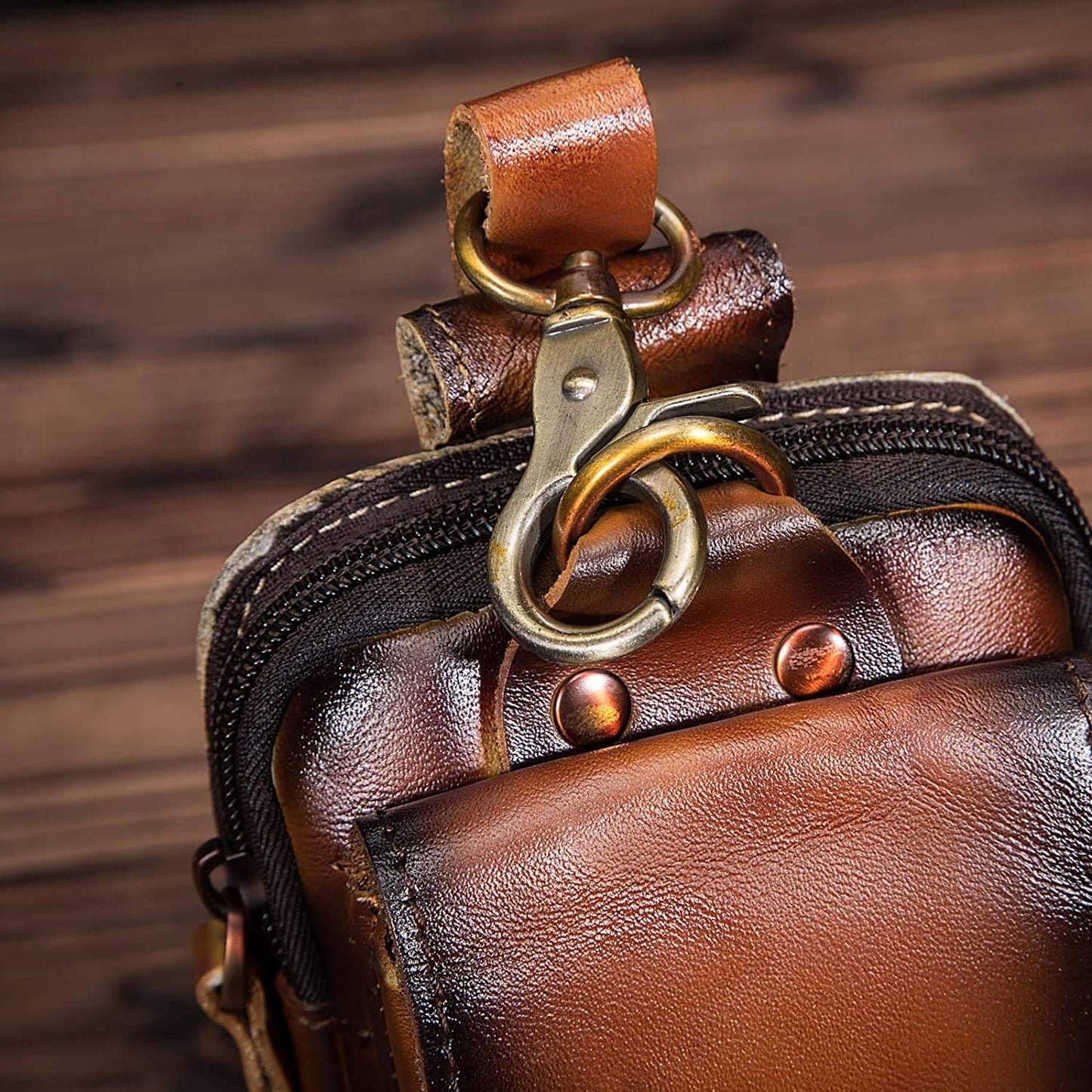 Stoere leren heren heuptas – Veyron LeatherBeltBag - Glamorix