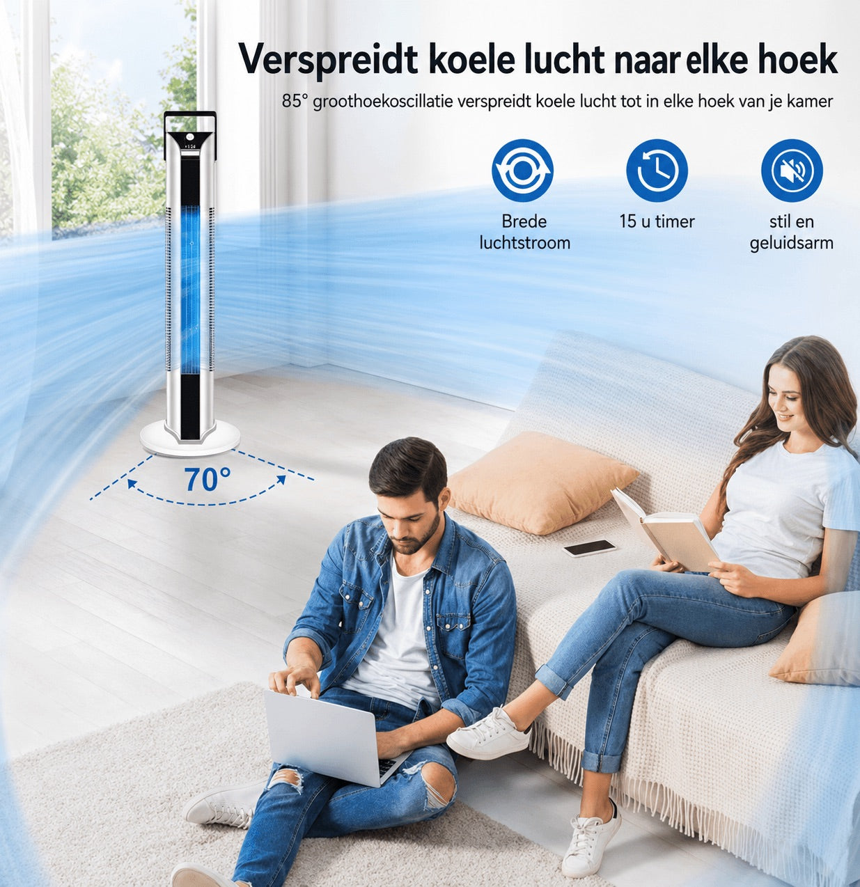 Mobiele airco zonder afvoerslang met slimme koeling – ARCTIFLOW - Glamorix