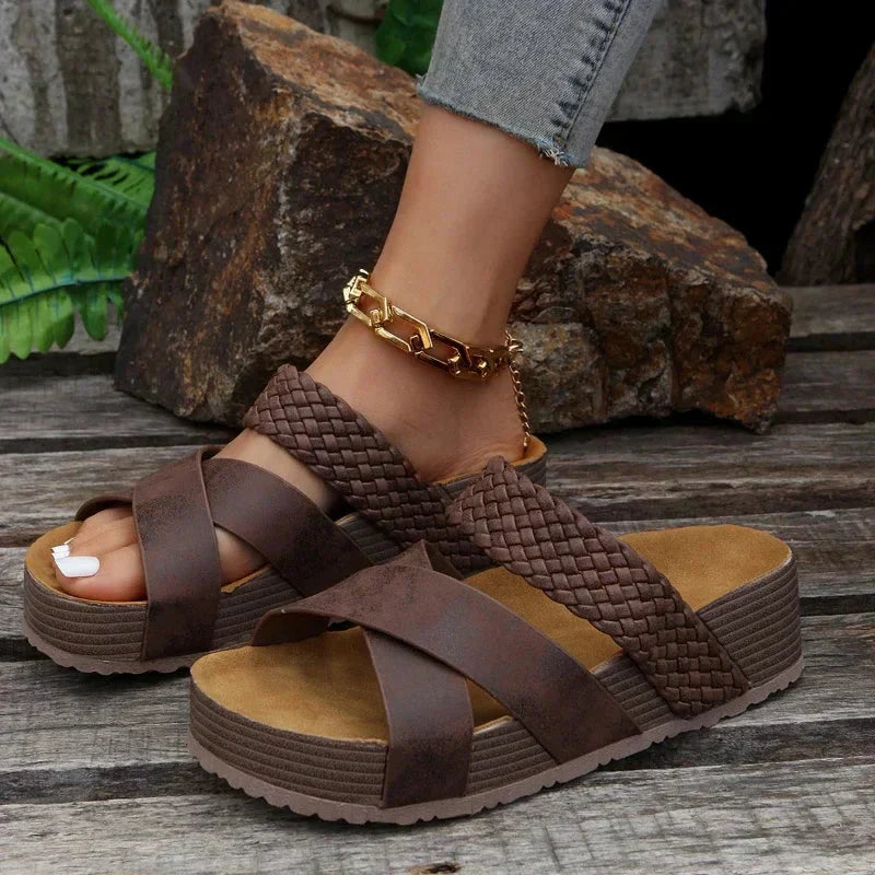 Moderne dames sandalen met dikke zool en comfortabel voetbed – SoleviaLift - Glamorix
