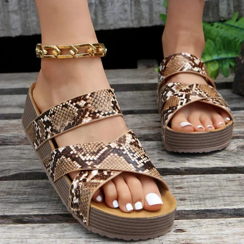 Moderne dames sandalen met dikke zool en comfortabel voetbed – SoleviaLift - Glamorix