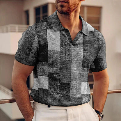Korte Mouwen Herenshirt met Kleurrijk Blokjespatroon voor Een Speelse Look – MARVIN VIBE - Glamorix
