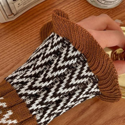 Gestreepte gebreide maxi-jurk met lange mouwen – SERENAÏS - Glamorix