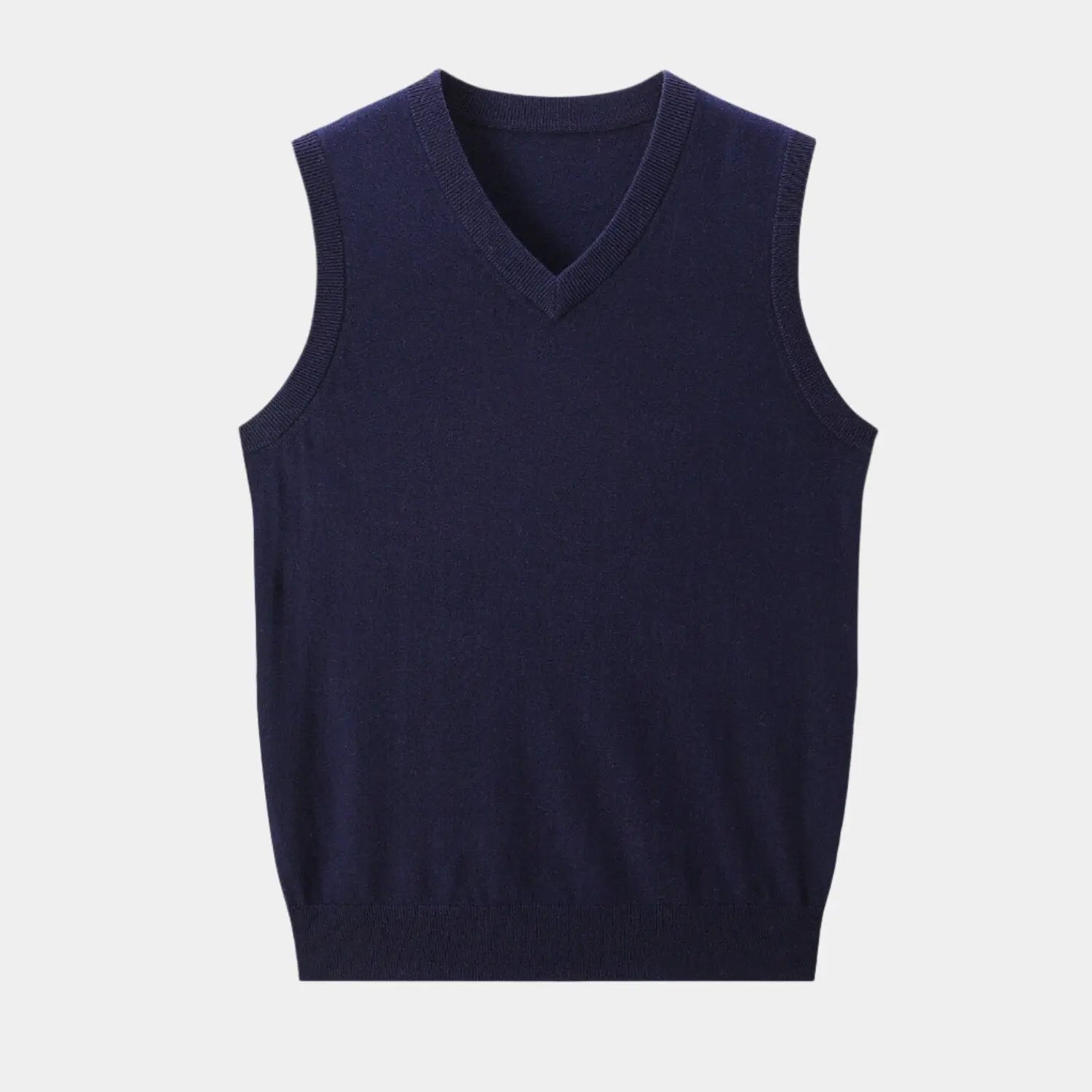 Gebreid mouwloos heren vest met V-hals – LAVARO - Glamorix