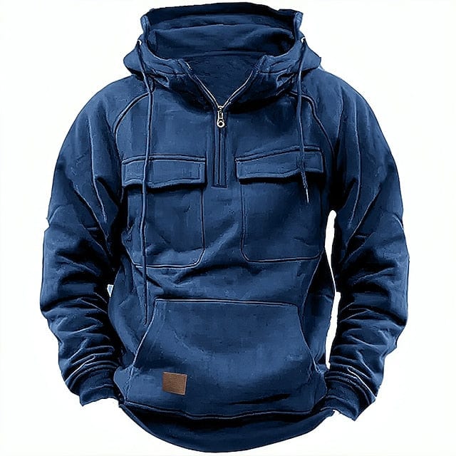RYDER - Tactical herenhoodie met zakken en half-zip