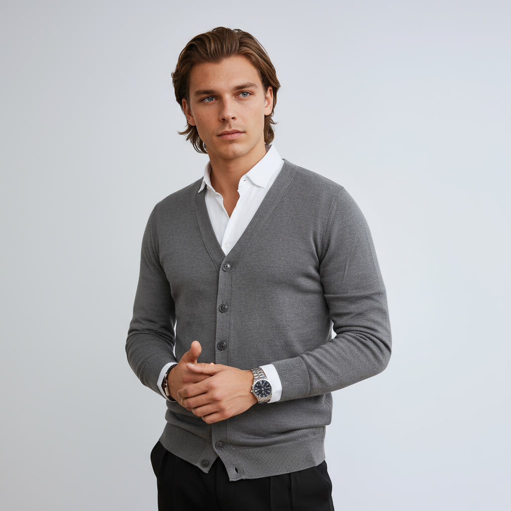 TINHO – Heren vest met V-hals en knoopsluiting - Glamorix