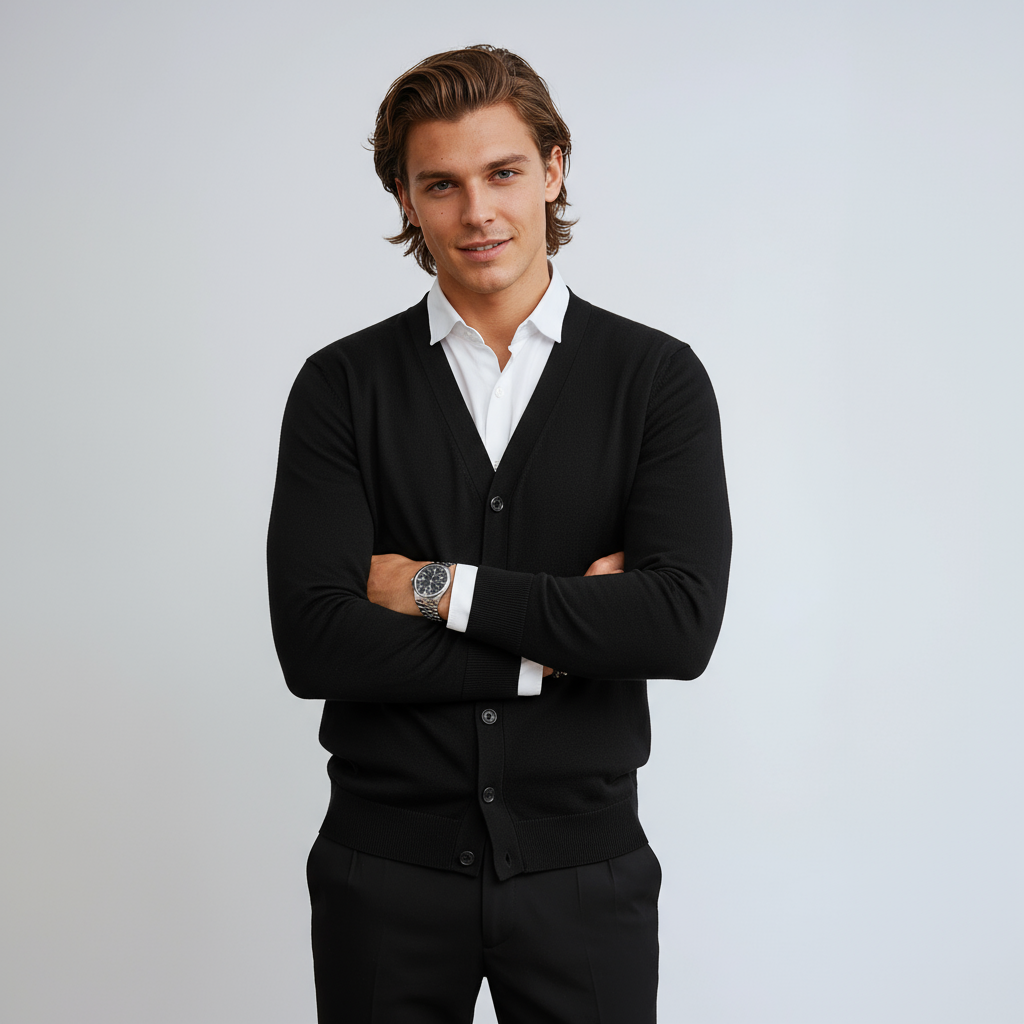 TINHO – Heren vest met V-hals en knoopsluiting - Glamorix